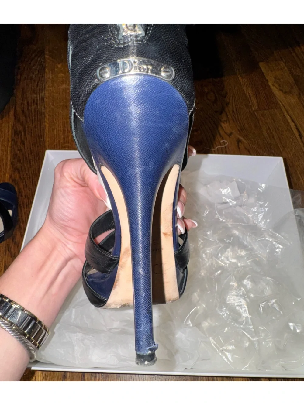 Dior Strappy Sandal Two Tone Cage Stilettos with Box